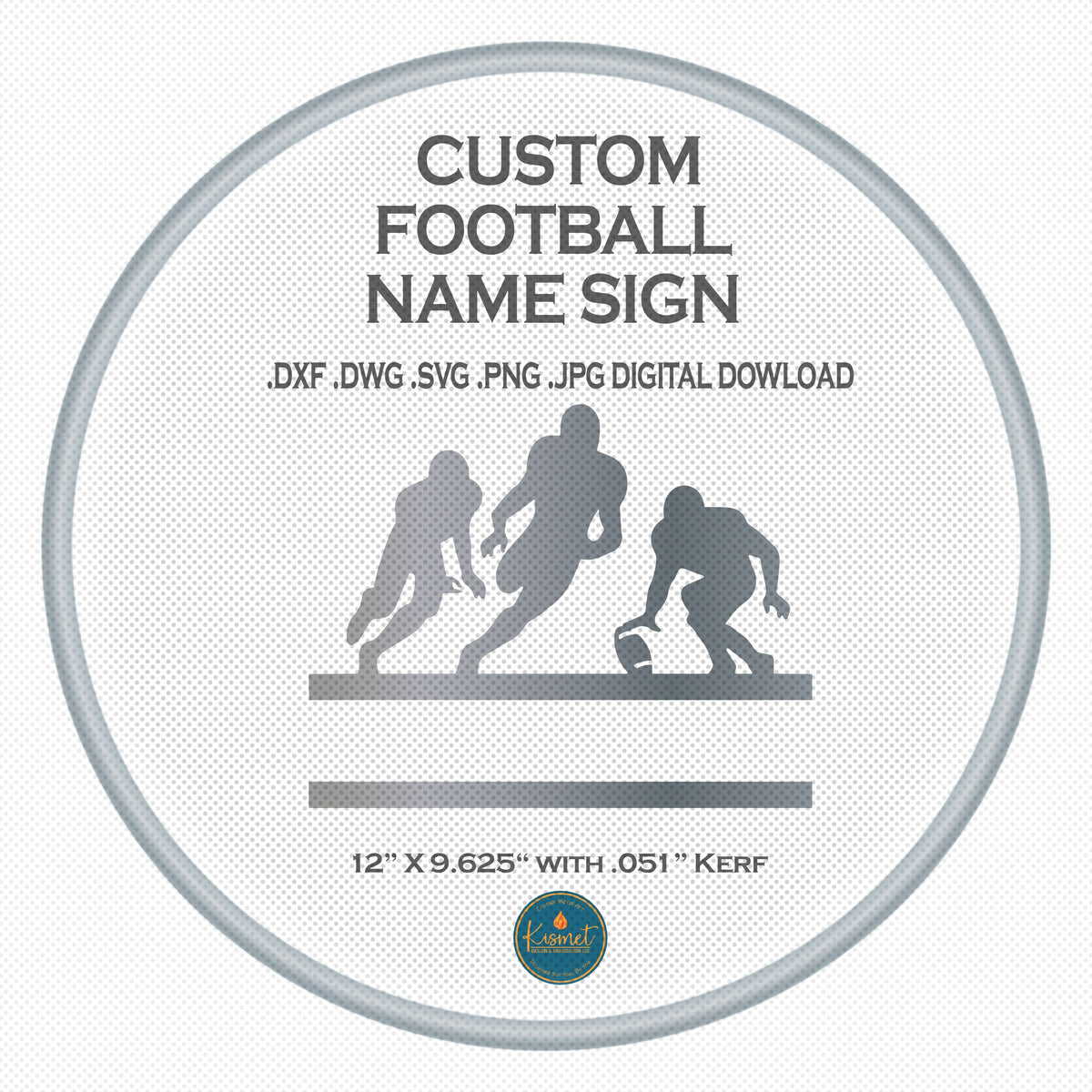 Football Name Sign DXF/SVG design preview with file details (photo 3)