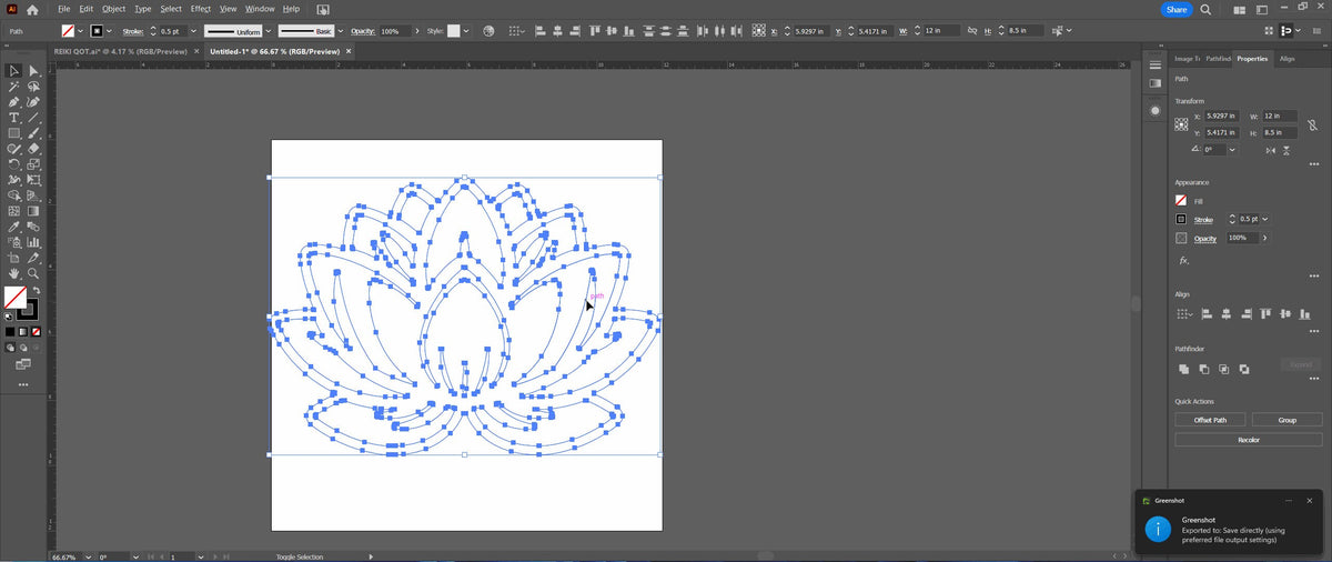 Lotus Flower vector paths in design software (photo 7)