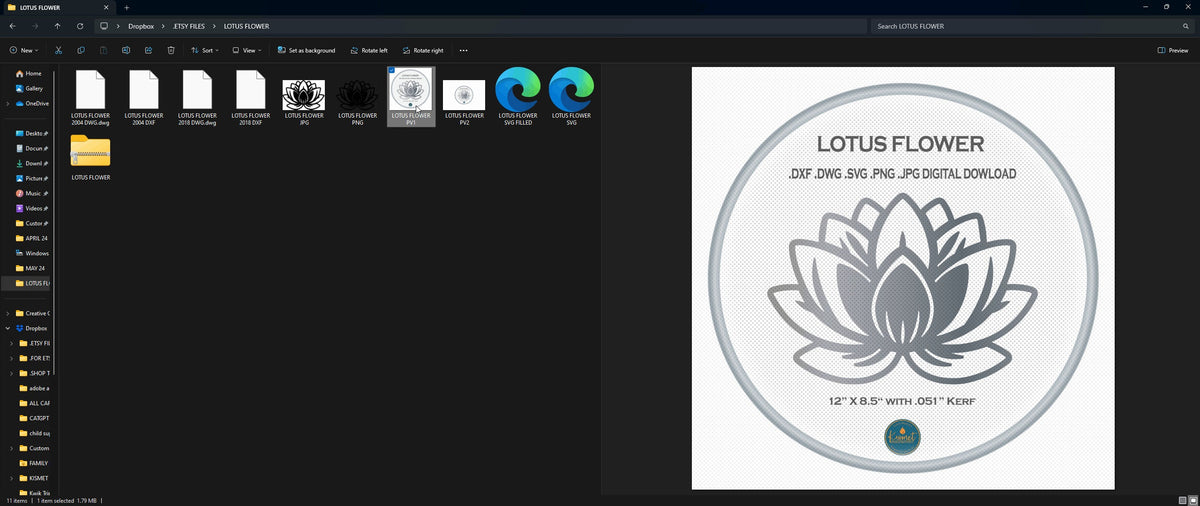 Lotus Flower vector paths in design software