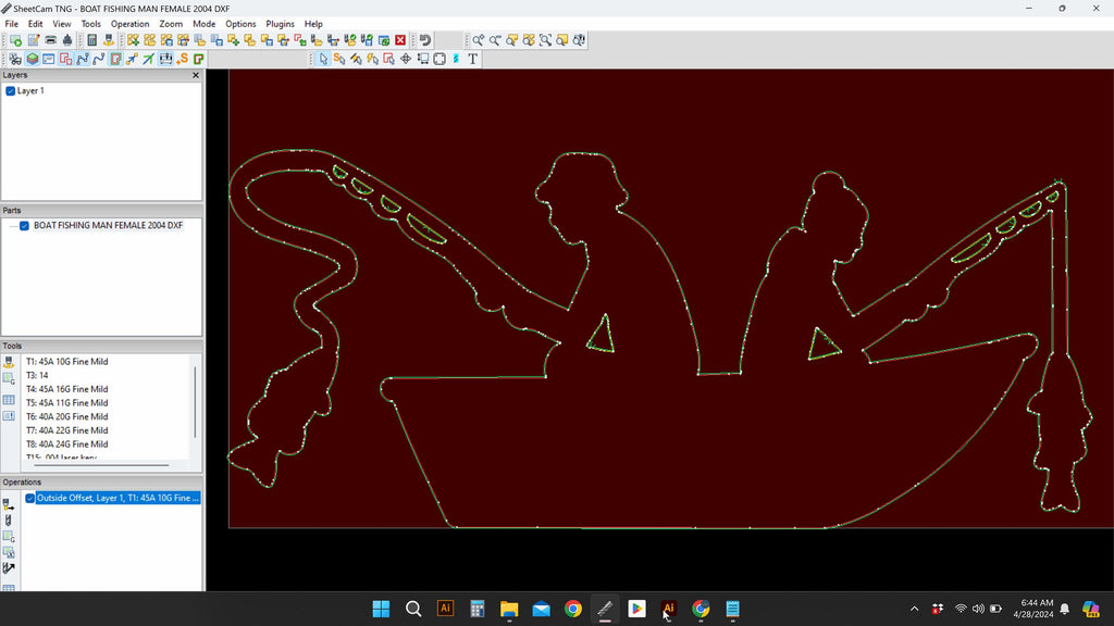 Fishing Sign vector paths in design software (photo 9)