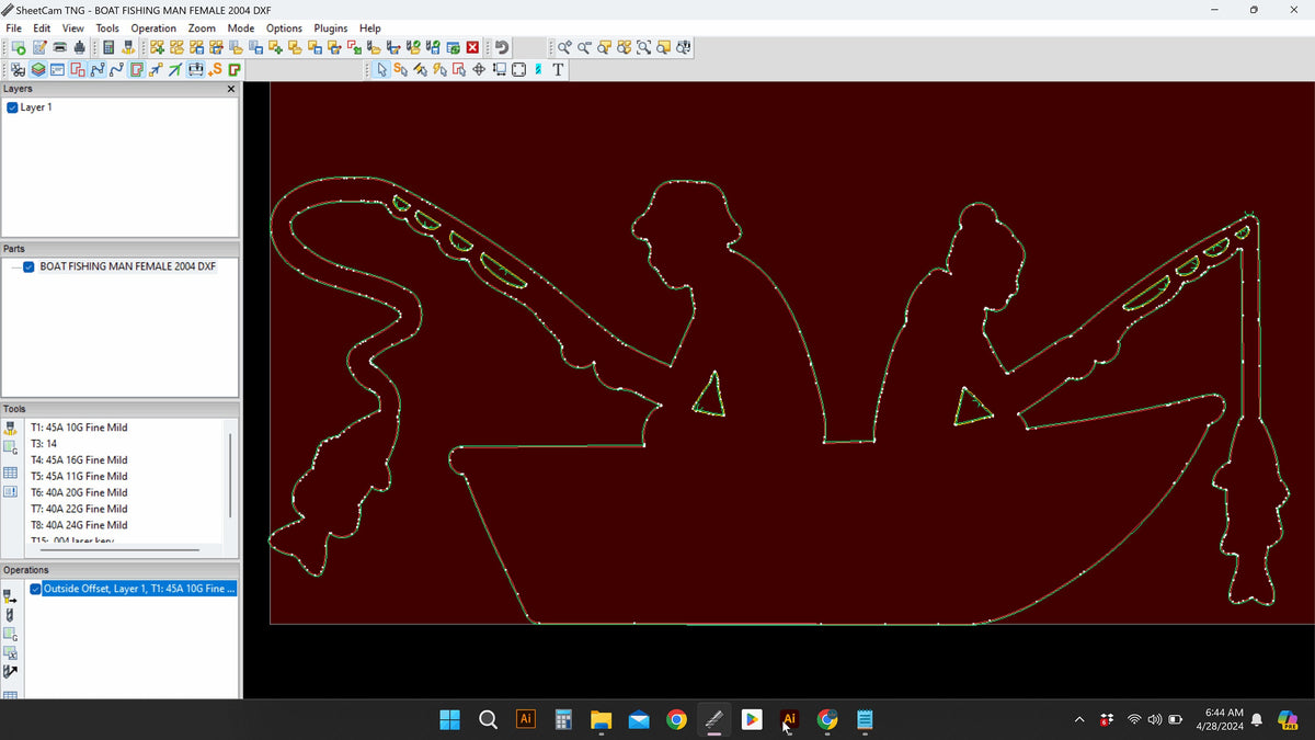 Fishing Sign vector paths in design software (photo 9)