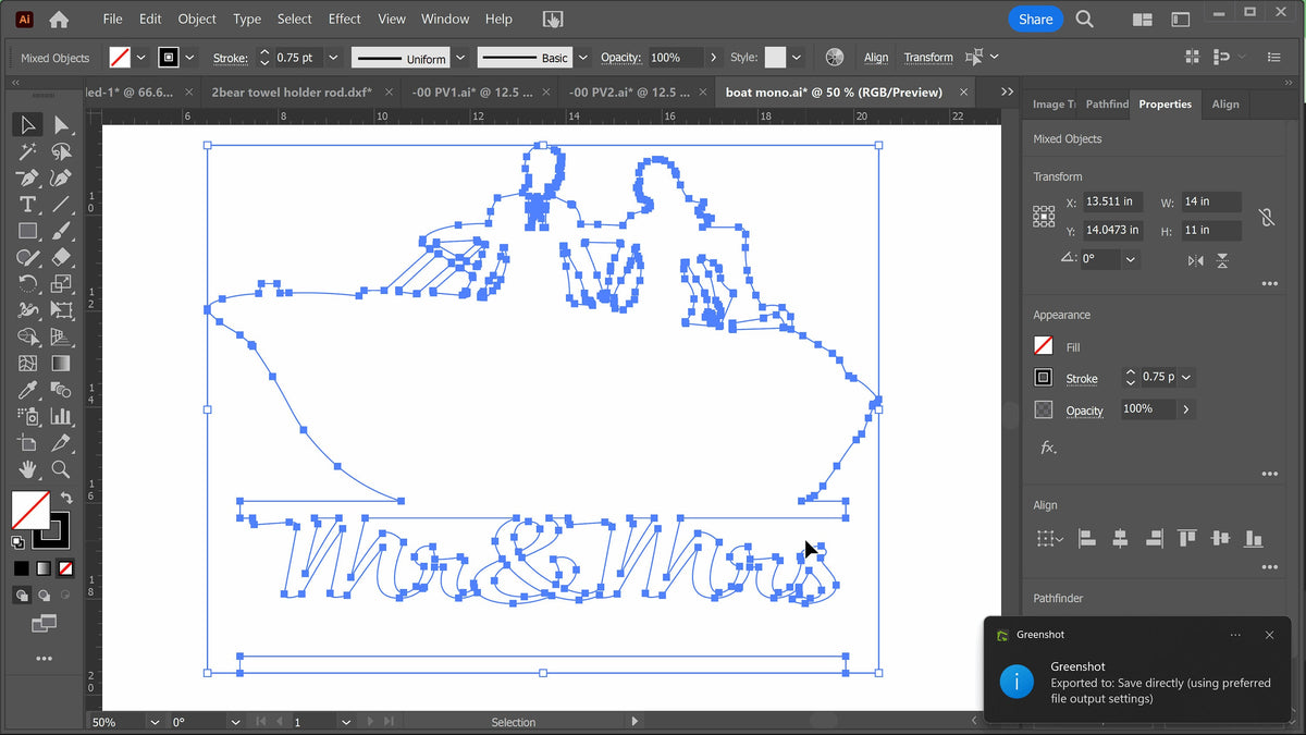 Mr and Mrs Wedding Sign vector paths in design software (photo 8)