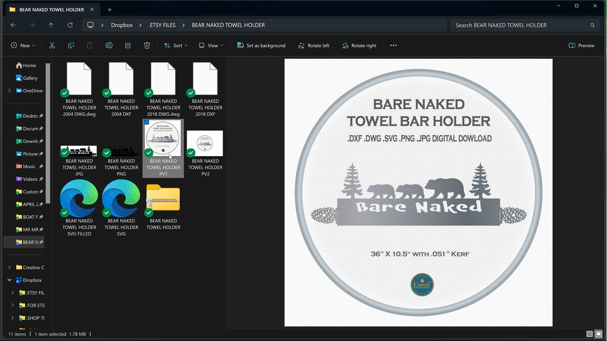 Bear Towel Bar vector paths in design software