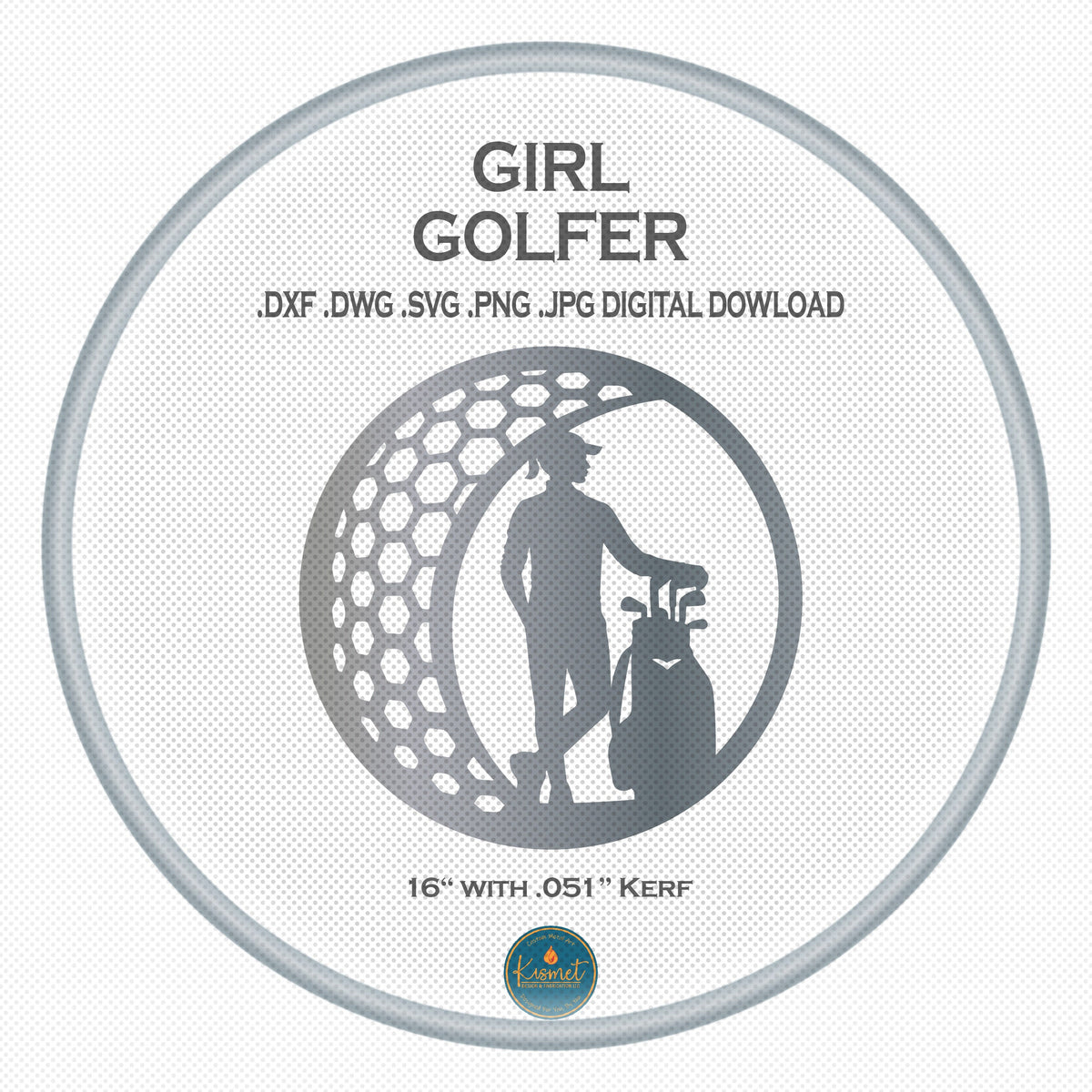 Girl Golfer Sign DXF/SVG design preview with file details (photo 4)