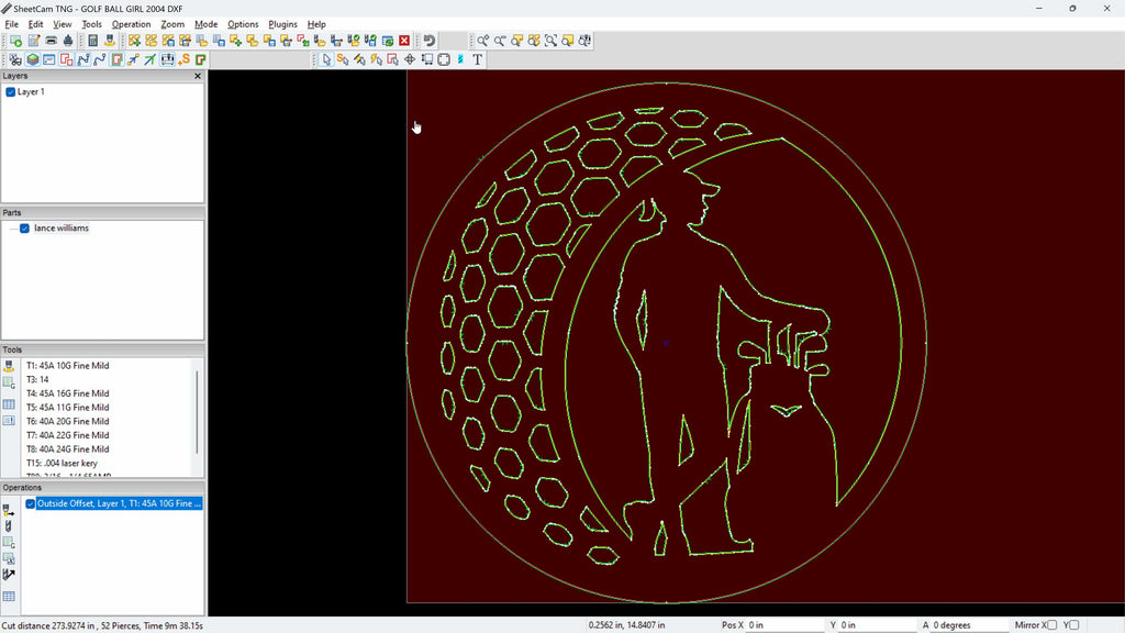 Girl Golfer Sign vector paths in design software (photo 7)