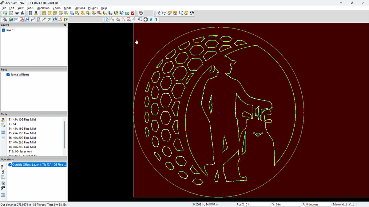 Girl Golfer Sign vector paths in design software (photo 7)