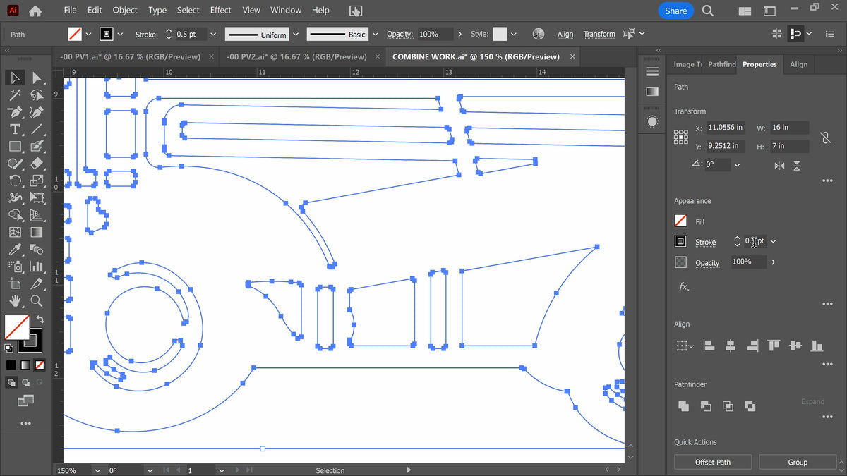 Combine and Tractor Sign vector paths in design software (photo 7)
