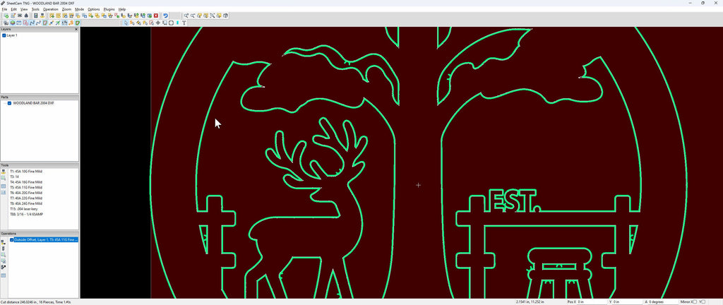 Personalized Deer Tavern Round Bar Sign vector paths in design software (photo 10)