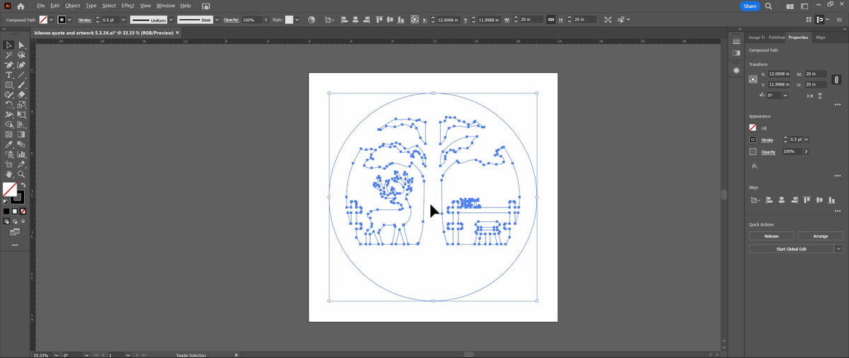 Personalized Deer Tavern Round Bar Sign vector paths in design software (photo 8)