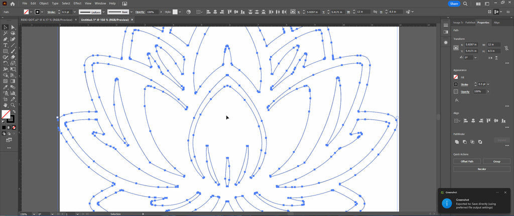 Lotus Flower vector paths in design software (photo 8)