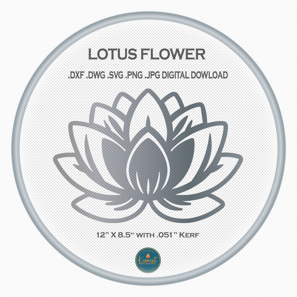 Lotus Flower DXF/SVG design preview with file details (photo 3)