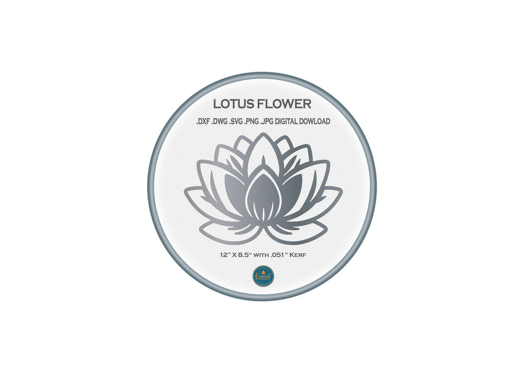 Lotus Flower DXF/SVG design preview with file details