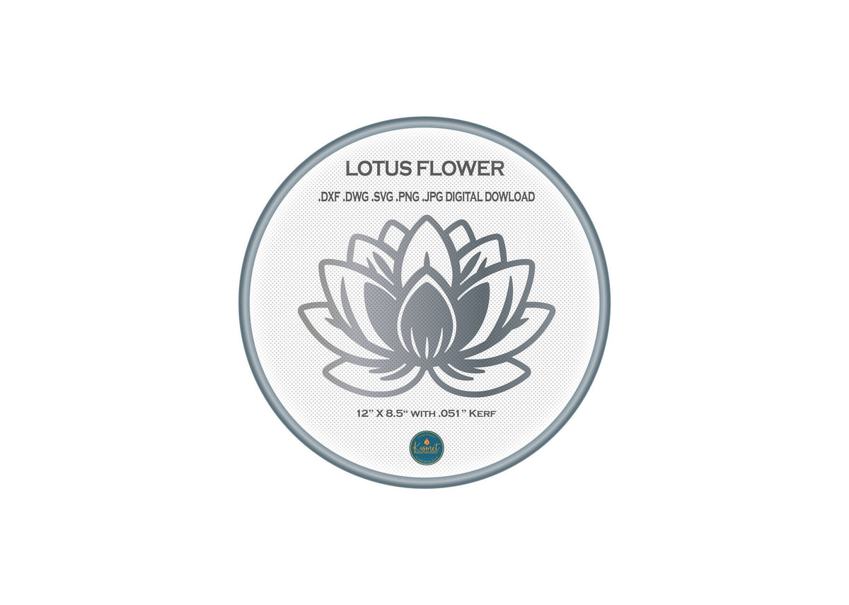Lotus Flower DXF/SVG design preview with file details