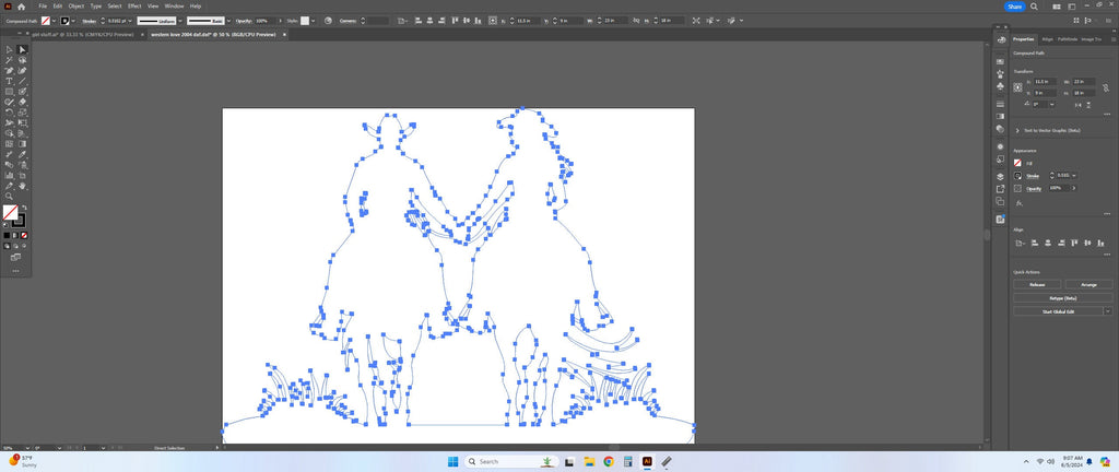 Cowboy Cowgirl Holding Hands Name Sign vector paths in design software (photo 8)