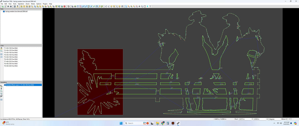 Cowboy Cowgirl Rail Fence Sign vector paths in design software (photo 8)