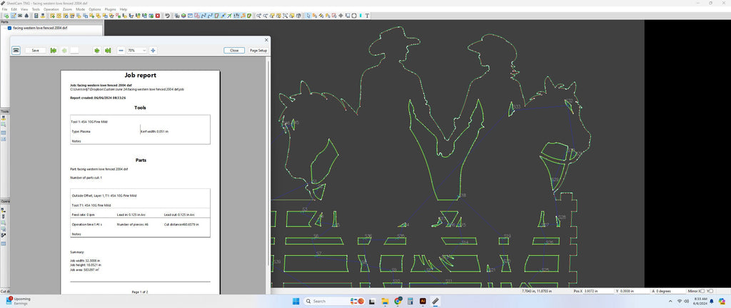 Cowboy Cowgirl Rail Fence Sign vector paths in design software (photo 7)