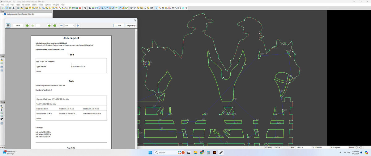 Cowboy Cowgirl Rail Fence Sign vector paths in design software (photo 7)