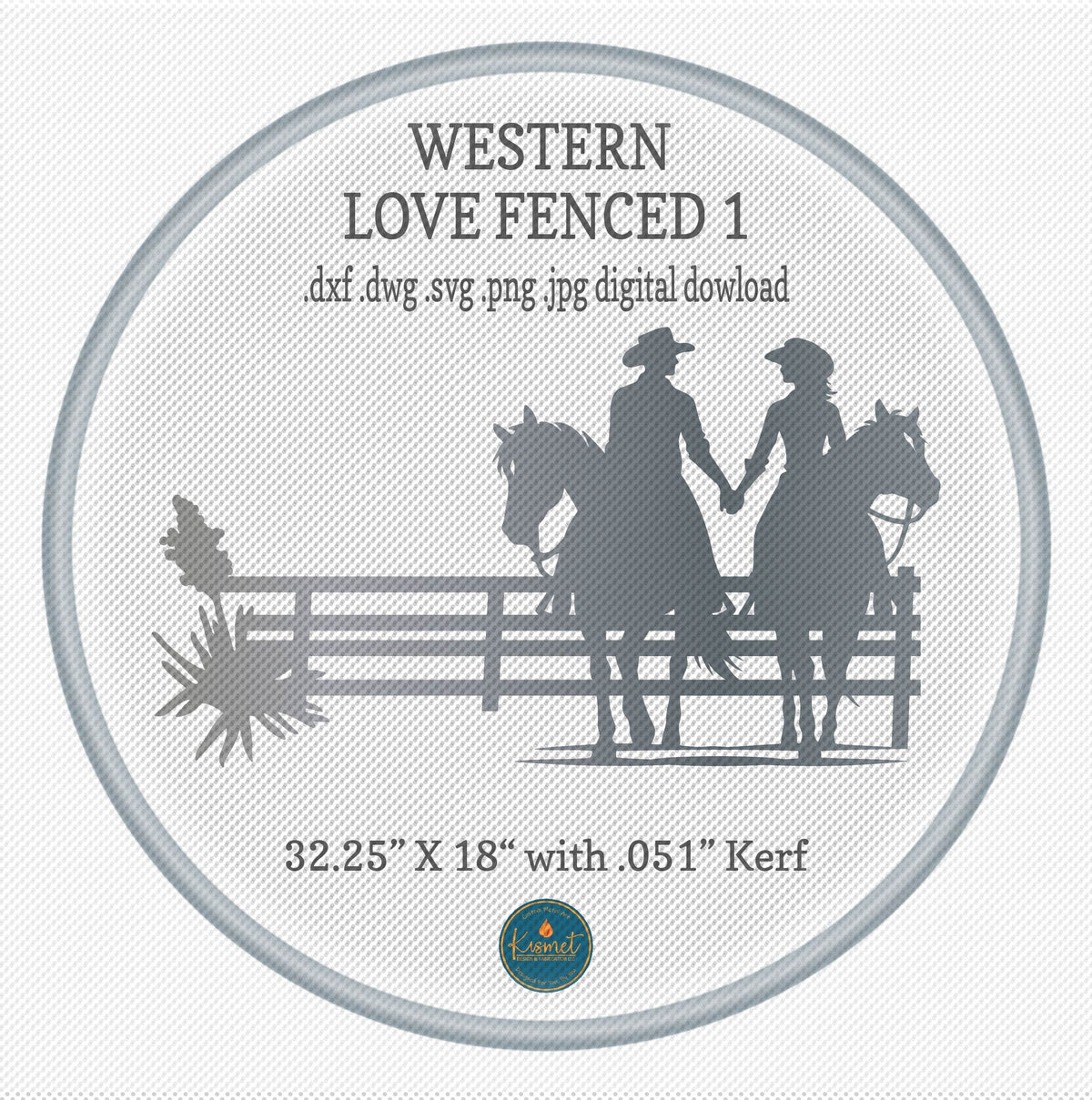 Cowboy Cowgirl Rail Fence Sign DXF/SVG design preview with file details (photo 4)