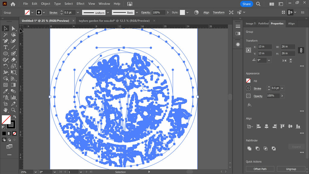 Wildflower Circle Sign, Blank Ring vector paths in design software (photo 5)