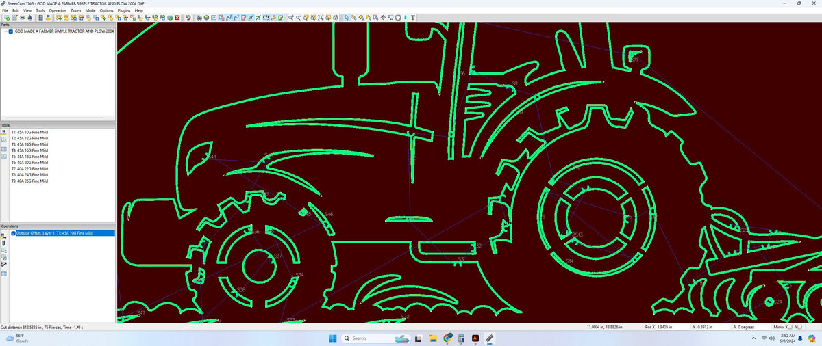 So God Made a Farmer Tractor Sign vector paths in design software (photo 5)