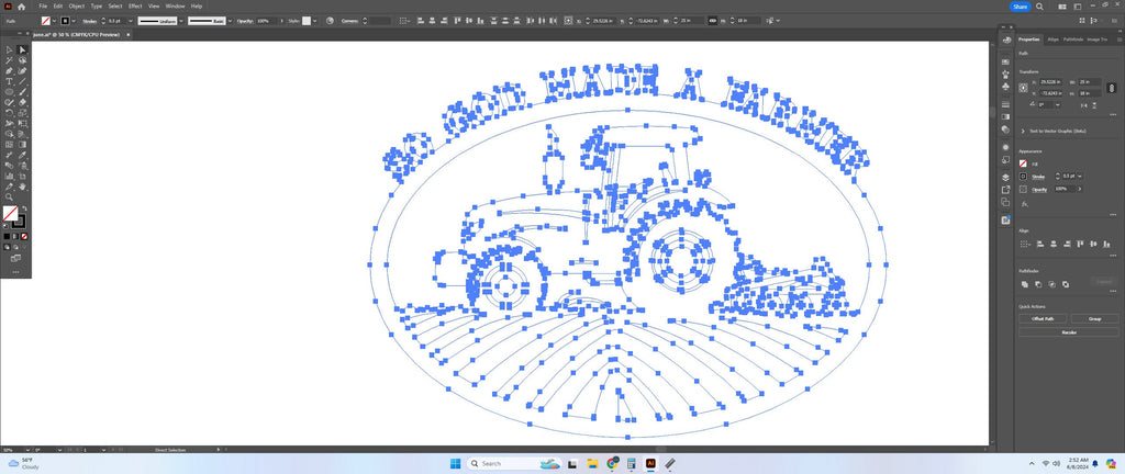 So God Made a Farmer Tractor Sign vector paths in design software (photo 6)