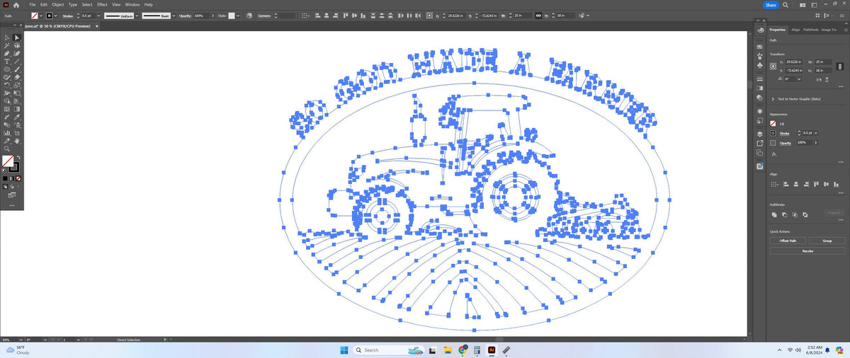 So God Made a Farmer Tractor Sign vector paths in design software (photo 6)