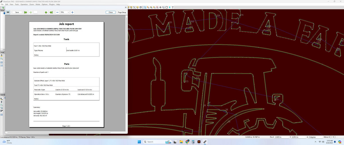 So God Made a Farmer Tractor Sign vector paths in design software (photo 9)