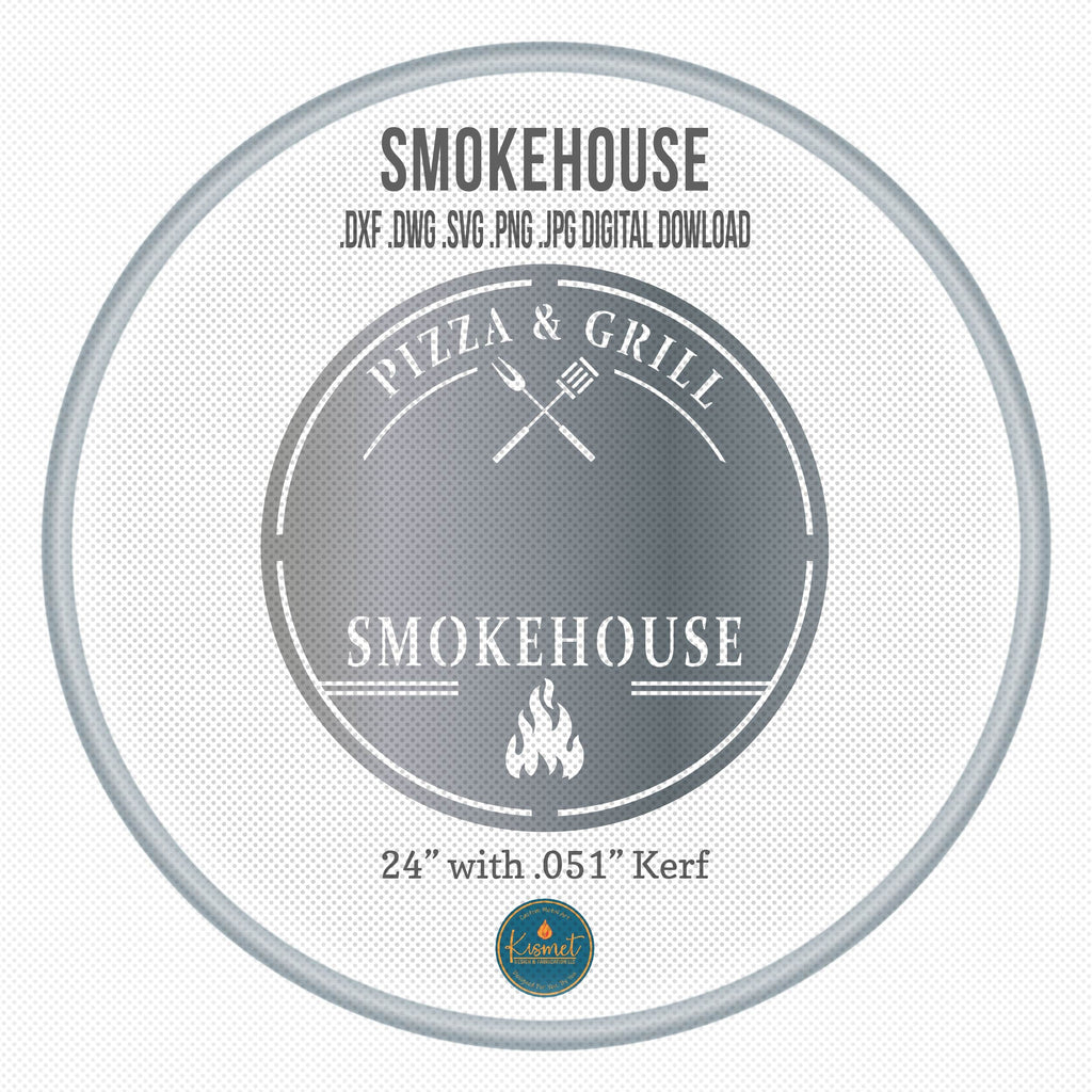 Smokehouse Pizza and Grill Round Sign DXF/SVG design preview with file details (photo 3)
