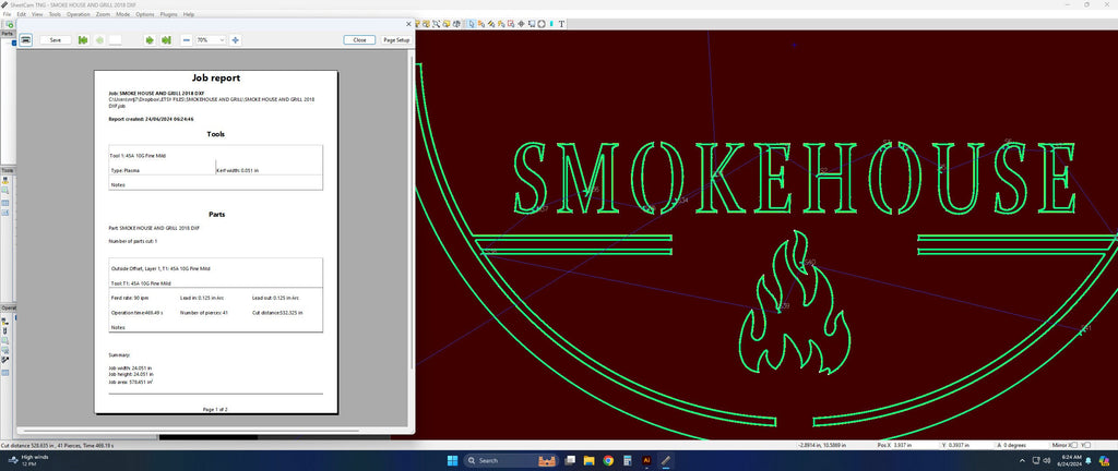 Smokehouse Pizza and Grill Round Sign vector paths in design software (photo 8)