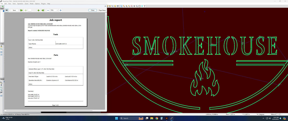 Smokehouse Pizza and Grill Round Sign vector paths in design software (photo 8)