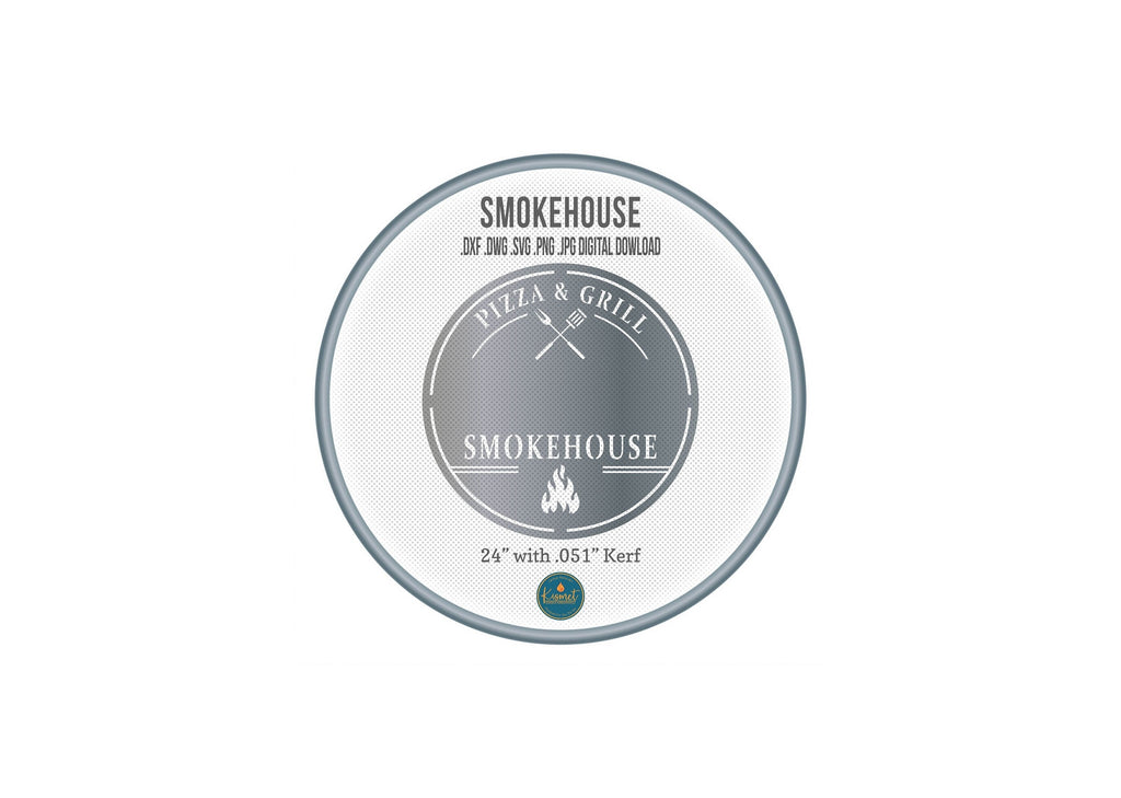 Smokehouse Pizza and Grill Round Sign DXF/SVG design preview with file details