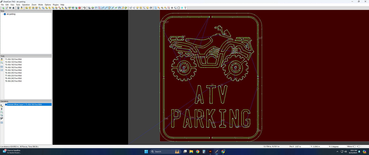 ATV Parking Sign vector paths in design software (photo 6)