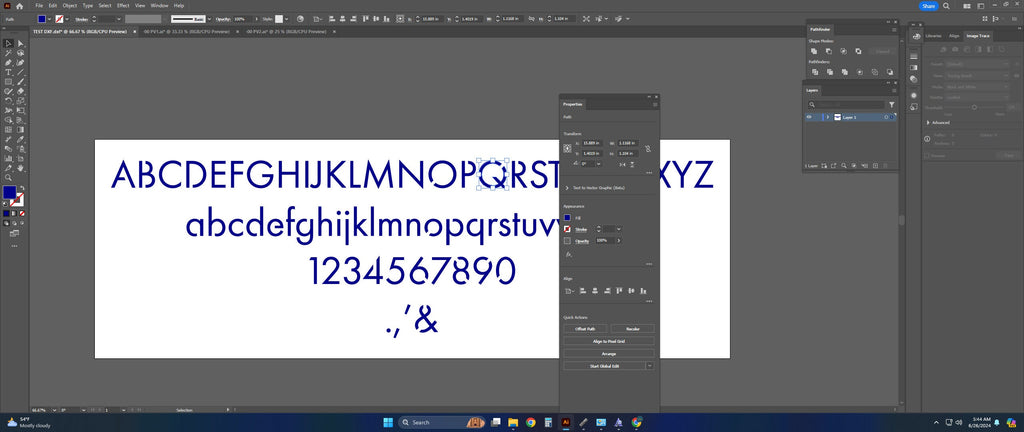 Thin Sans Bridged Stencil Font artwork preview