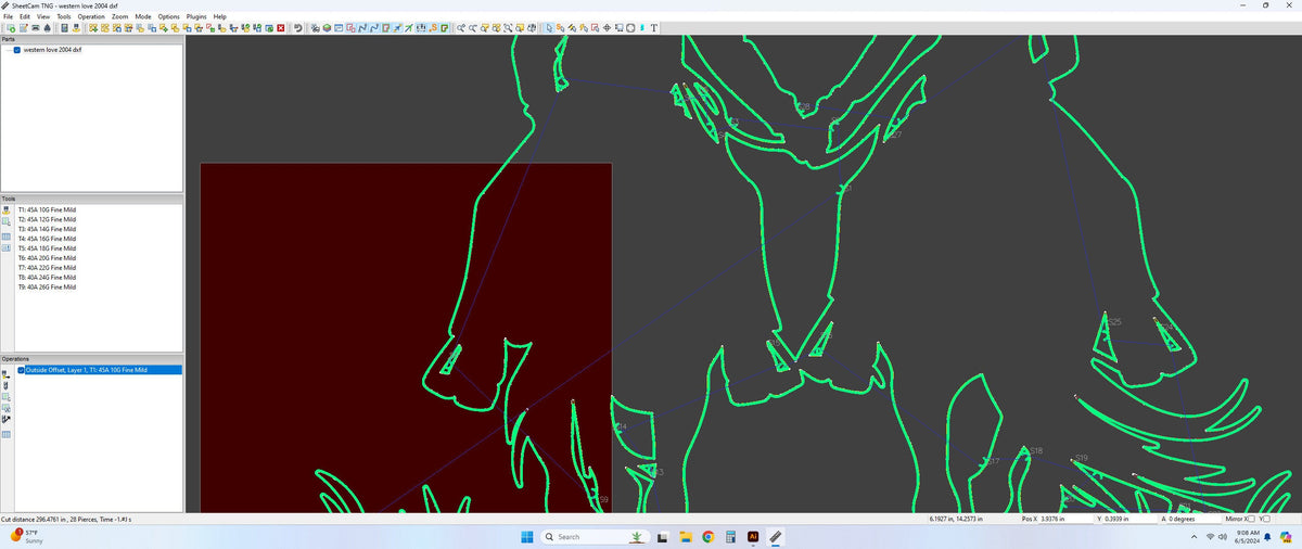 Cowboy Cowgirl Holding Hands Name Sign vector paths in design software (photo 5)