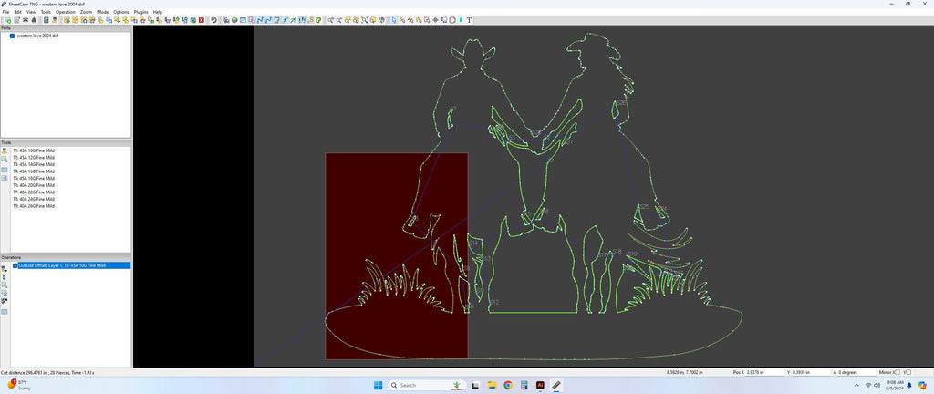 Cowboy Cowgirl Holding Hands Name Sign vector paths in design software (photo 6)