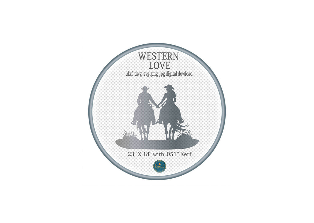 Cowboy Cowgirl Holding Hands Name Sign DXF/SVG design preview with file details