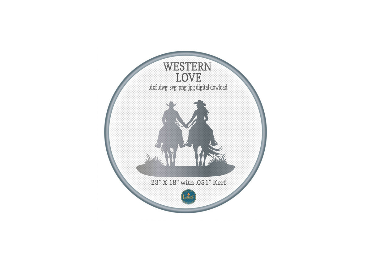 Cowboy Cowgirl Holding Hands Name Sign DXF/SVG design preview with file details