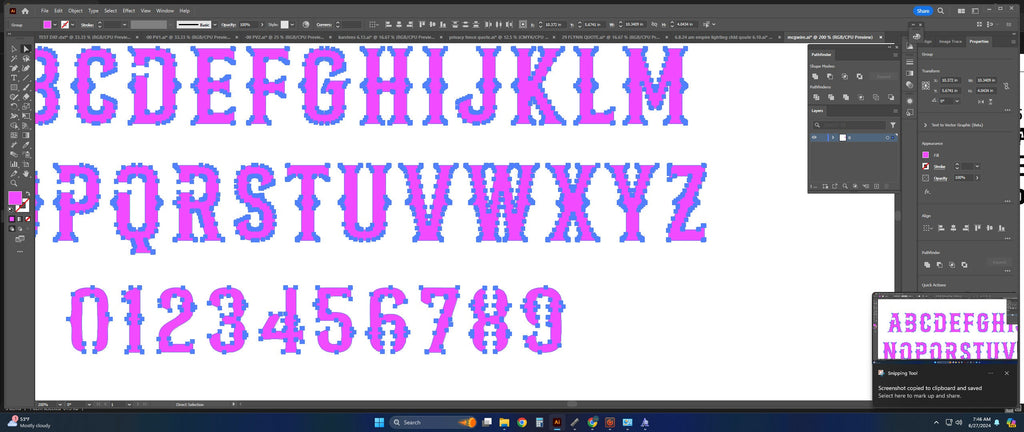 Western Bridged Stencil Font vector paths in design software (photo 10)