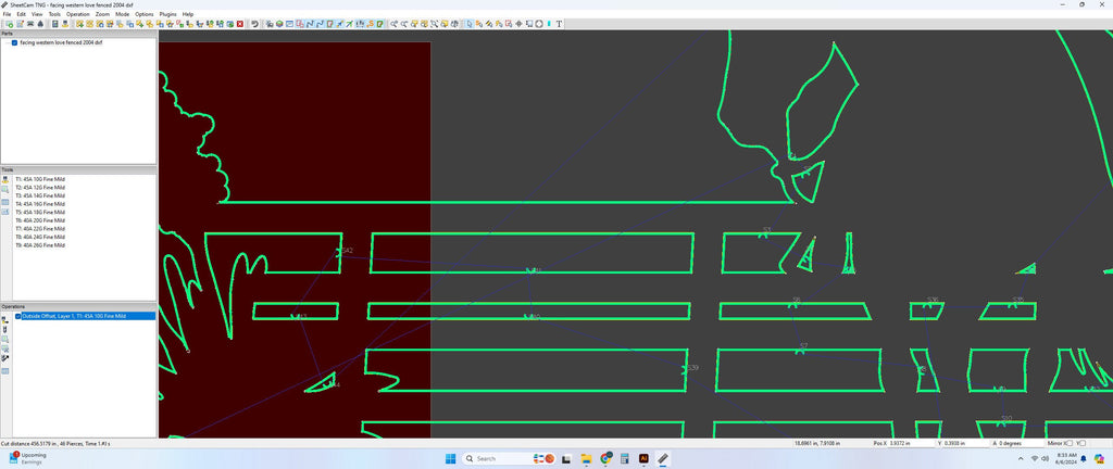 Cowboy Cowgirl Rail Fence Sign vector paths in design software (photo 6)