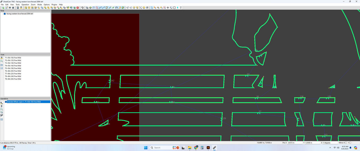 Cowboy Cowgirl Rail Fence Sign vector paths in design software (photo 6)