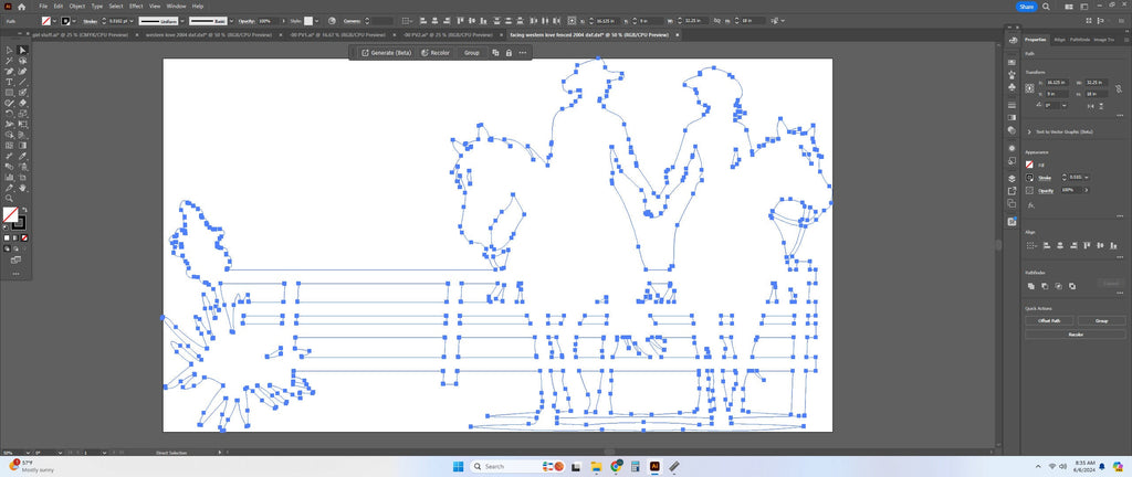 Cowboy Cowgirl Rail Fence Sign vector paths in design software (photo 5)