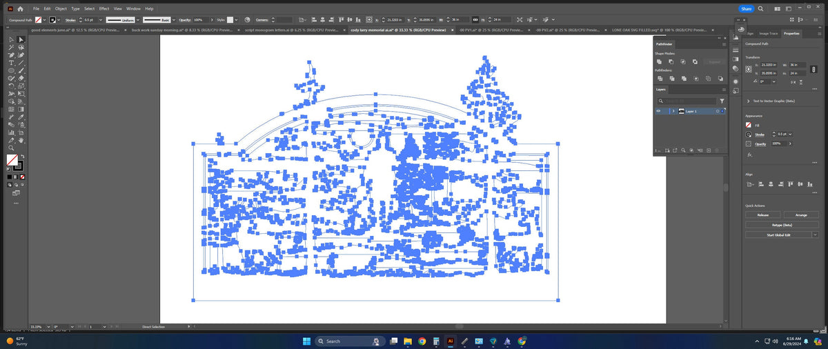 Forest Hunter and Deer Sign vector paths in design software (photo 4)