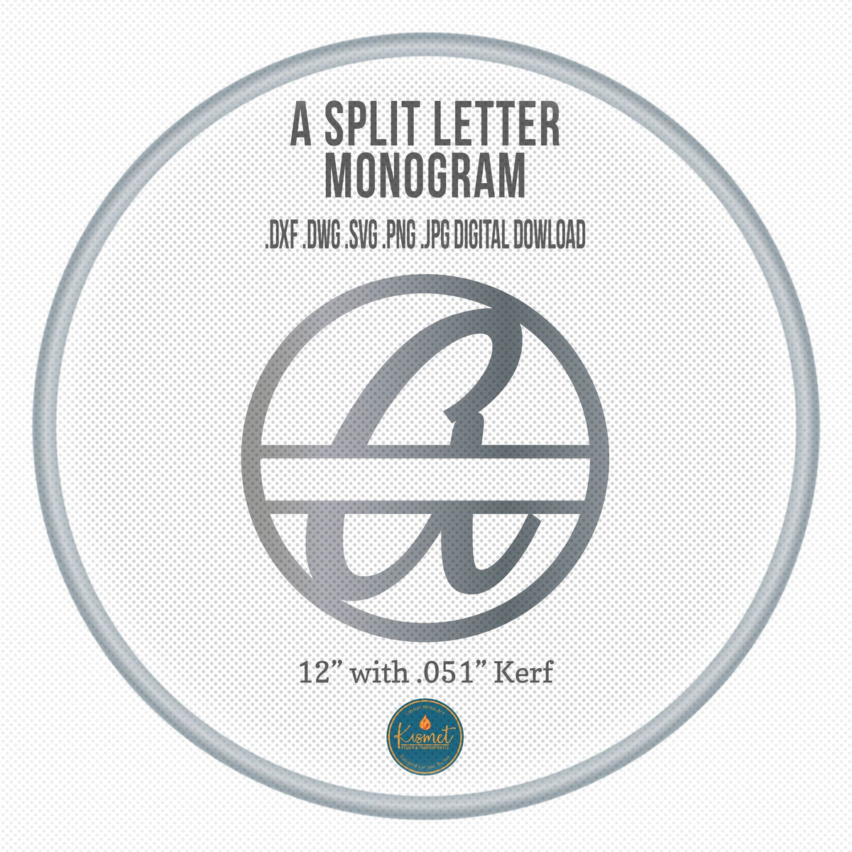 Split Letter A Script Monogram DXF/SVG design preview with file details (photo 2)