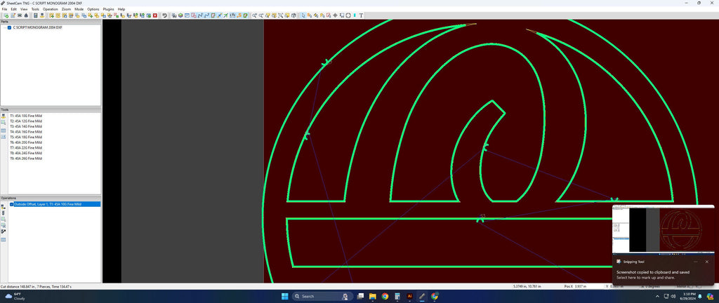 Split Letter C Script Monogram vector paths in design software (photo 7)