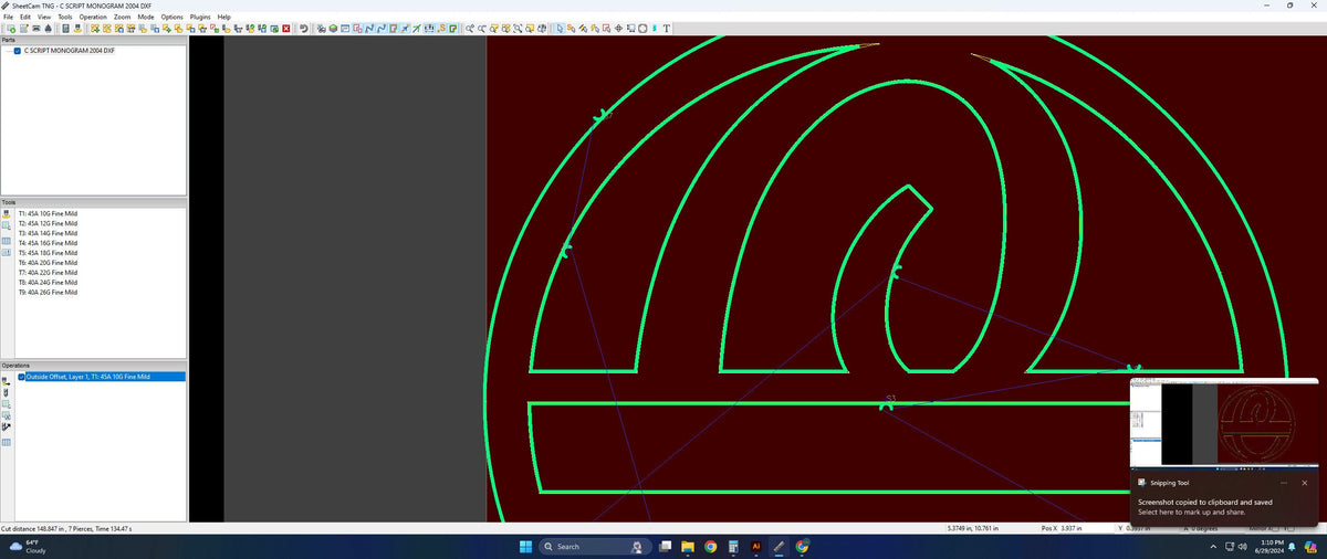 Split Letter C Script Monogram vector paths in design software (photo 7)