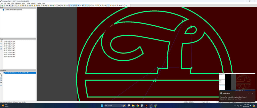 Split Letter F Script Monogram vector paths in design software (photo 7)