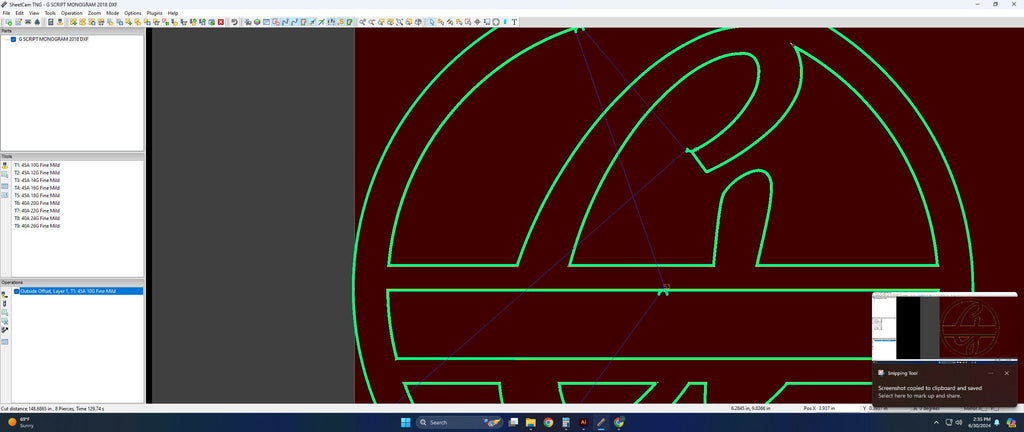 Split Letter G Script Monogram vector paths in design software (photo 8)