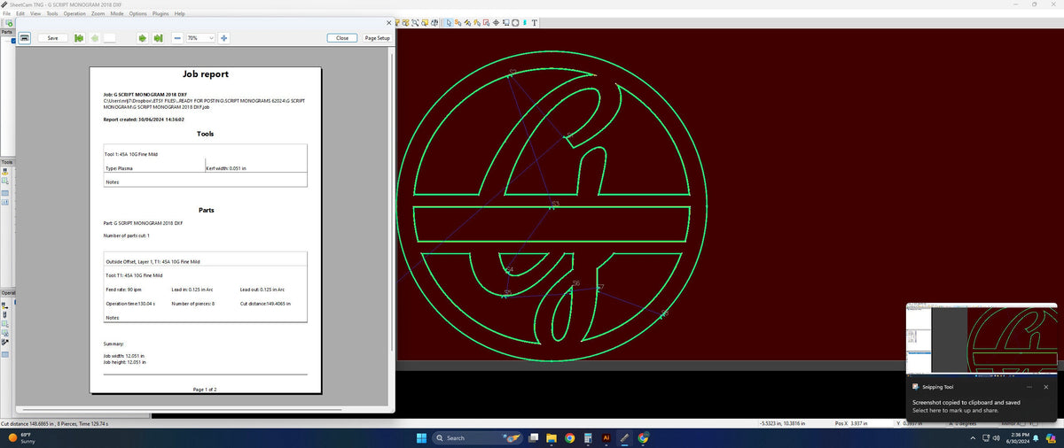 Split Letter G Script Monogram vector paths in design software (photo 7)