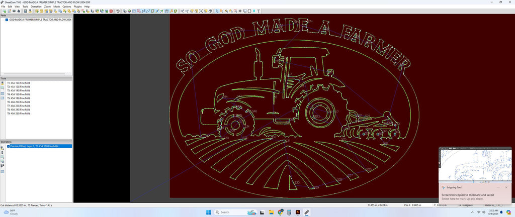 So God Made a Farmer Tractor Sign vector paths in design software (photo 8)