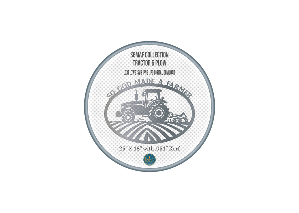 So God Made a Farmer Tractor Sign DXF/SVG design preview with file details